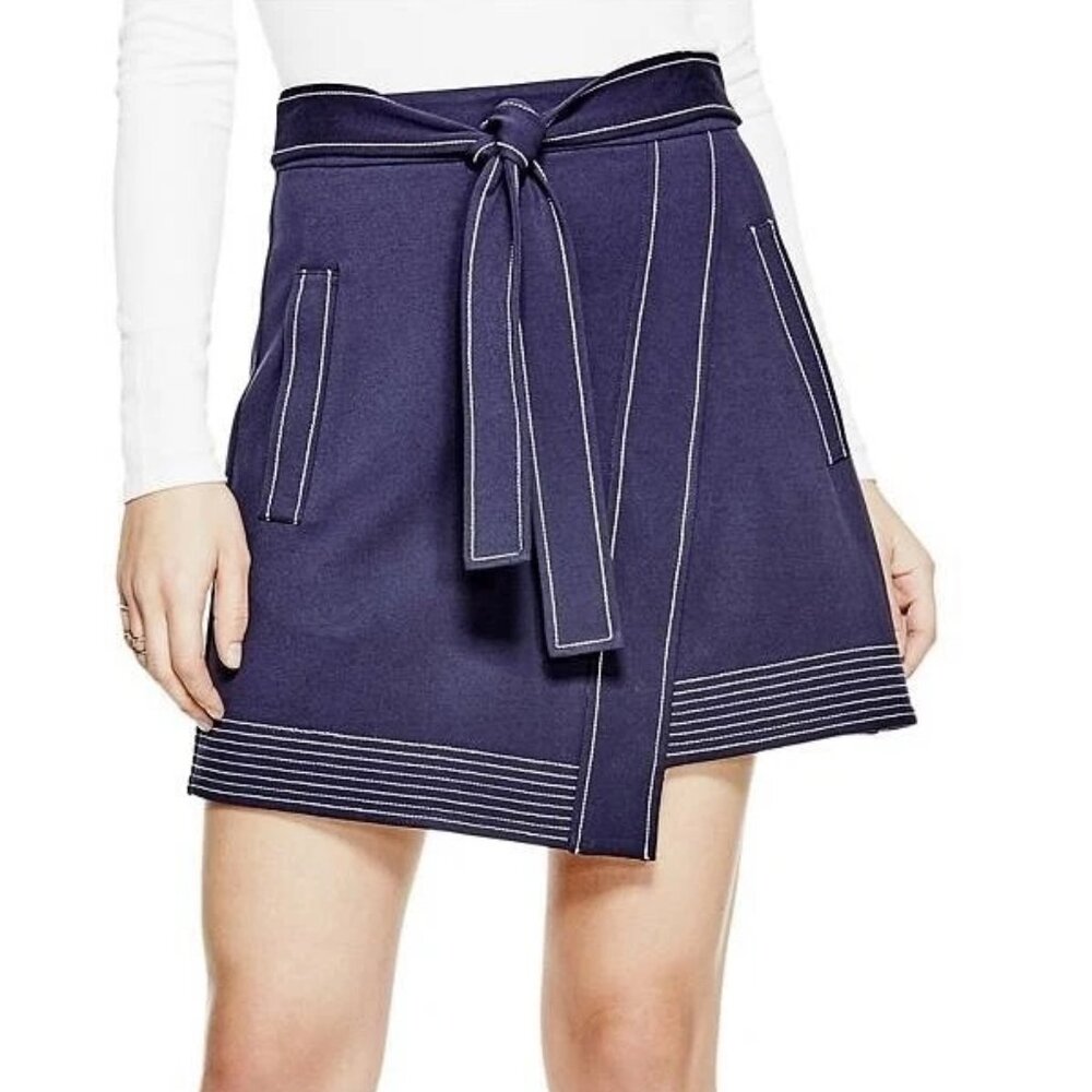 NWT Guess Asymmetrical Mini Skirt Navy Size M